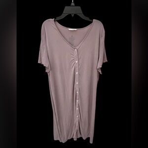 Dobreva women’s mauve brown Large button down night gown